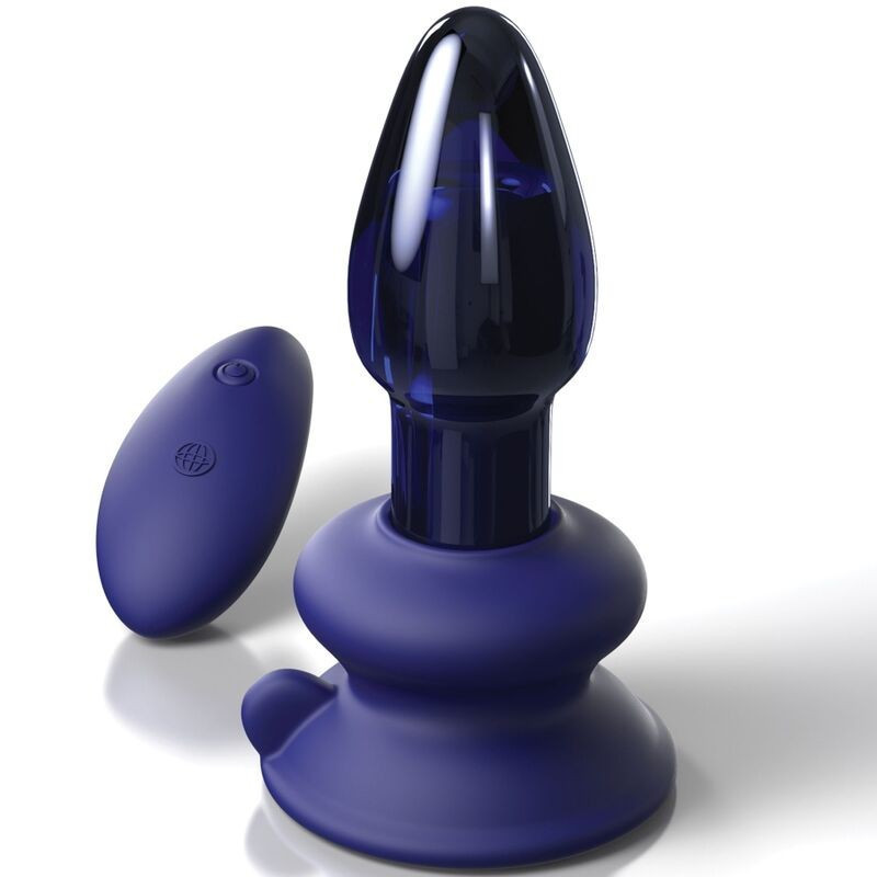 Стеклянная анальная вибропробка с пультом Pipedream Icicles синяя Sex Aura Киев - изображение 2