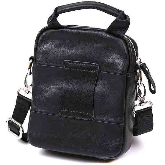 Компактная мужская сумка из натуральной кожи Vintage 20477 Черный Киев