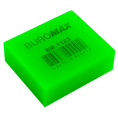 Ластик Buromax NEON, прямоугольная 40x35x14 мм, мягкий пластик, ассорти цветов (BM.1123) Винница - изображение 5