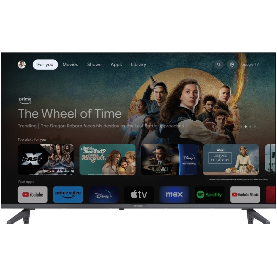 TV 43 AIWA 43GO70804UHD 4K UHD/DLED/T2/ Google TV/2 x 10W/Dolby Digital/HDMI/Wi-Fi/VESA 200x100/Blac Винница - изображение 1