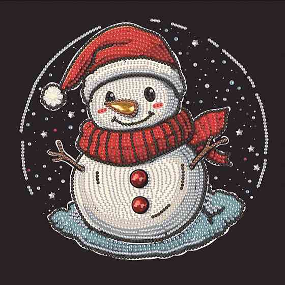 Алмазна мозаїка "Сніговик" DBS52205 неповна викладка 25х25 см Вінниця
