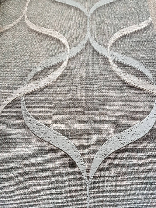 Шпалери вінілові на паперовій основі Zambaiti C88118 ABITAT стрічки хвилі 3д структурні зелені з золотом Київ - фото 1