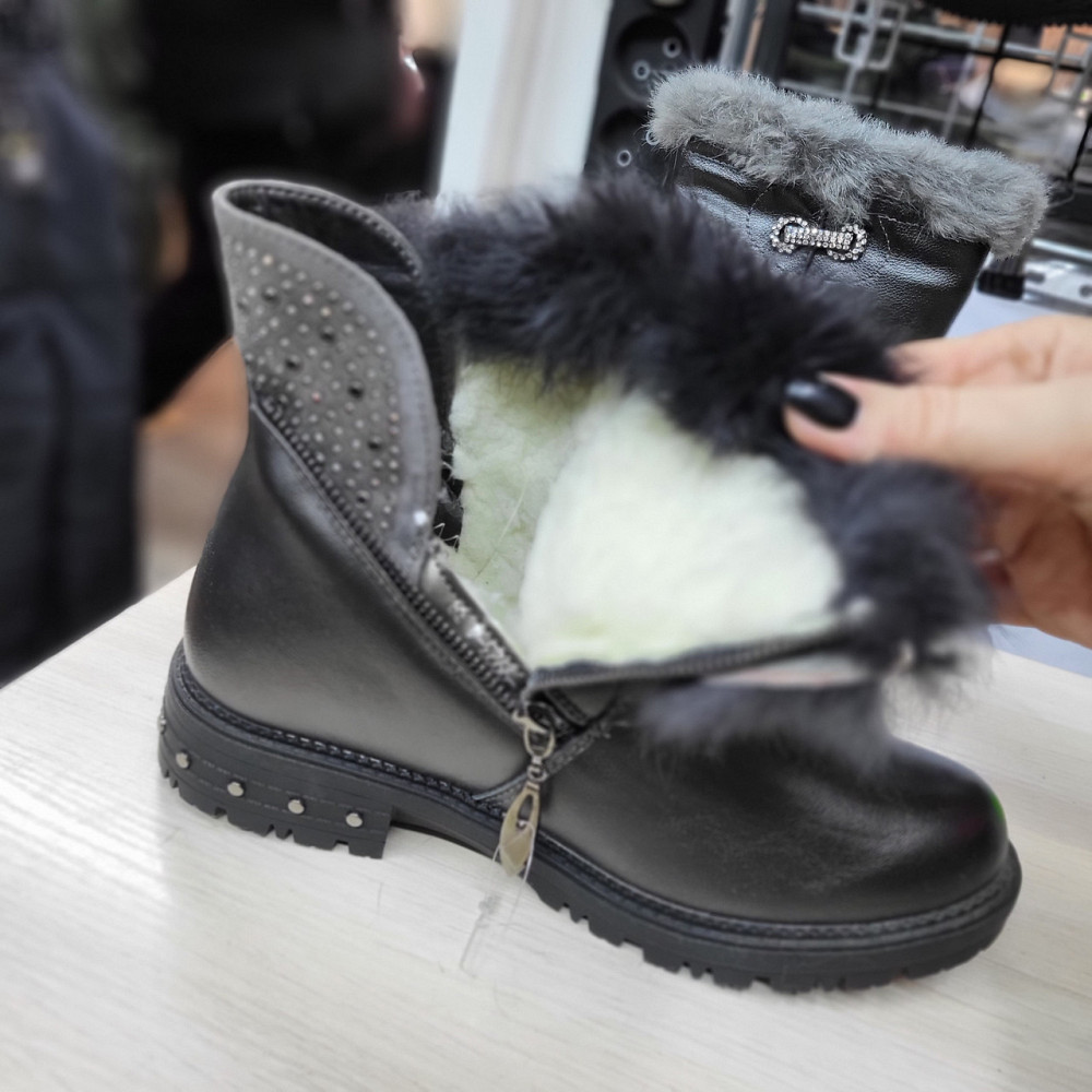 Детские зимние ботинки черные для девочек  33,38 Николаев - изображение 3