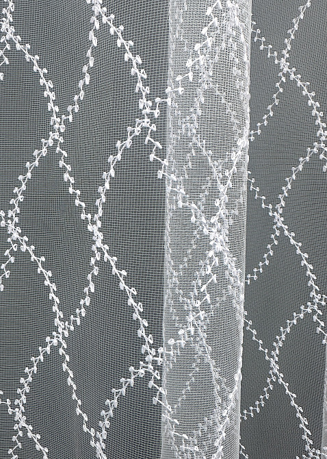 Тюль VR-Textil 1576т Фатин з вишивкою та люрексом Білий 450х270 см (42-0919) Київ - фото 6