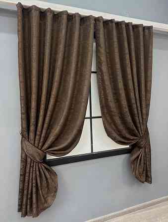 Комплект коротких штор VR-Textil Жакард Viva Marmo № 1780ш Коричневий 130х170 см 2 шт (35-0369) Київ