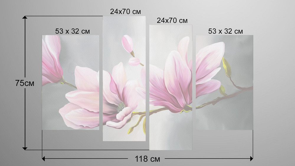 Модульна картина Абстракція Магнолія Art-114_4 Київ - фото 3