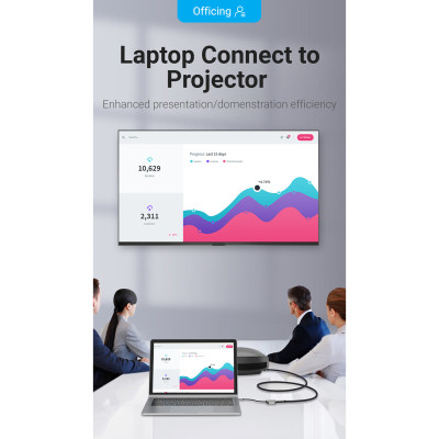 Перехідник USB3.1 Type-C to HDMI (F) 4K 30HZ 0.15m Vention (TDEHB) Вінниця - фото 5