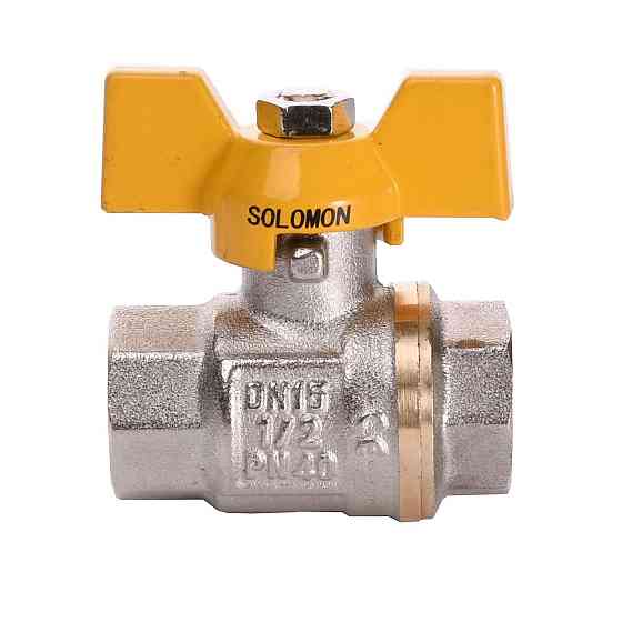 Кран шаровый прямой SOLOMON 1/2″ ВВ ЖБ PN40 B1007 (000001504) Киев