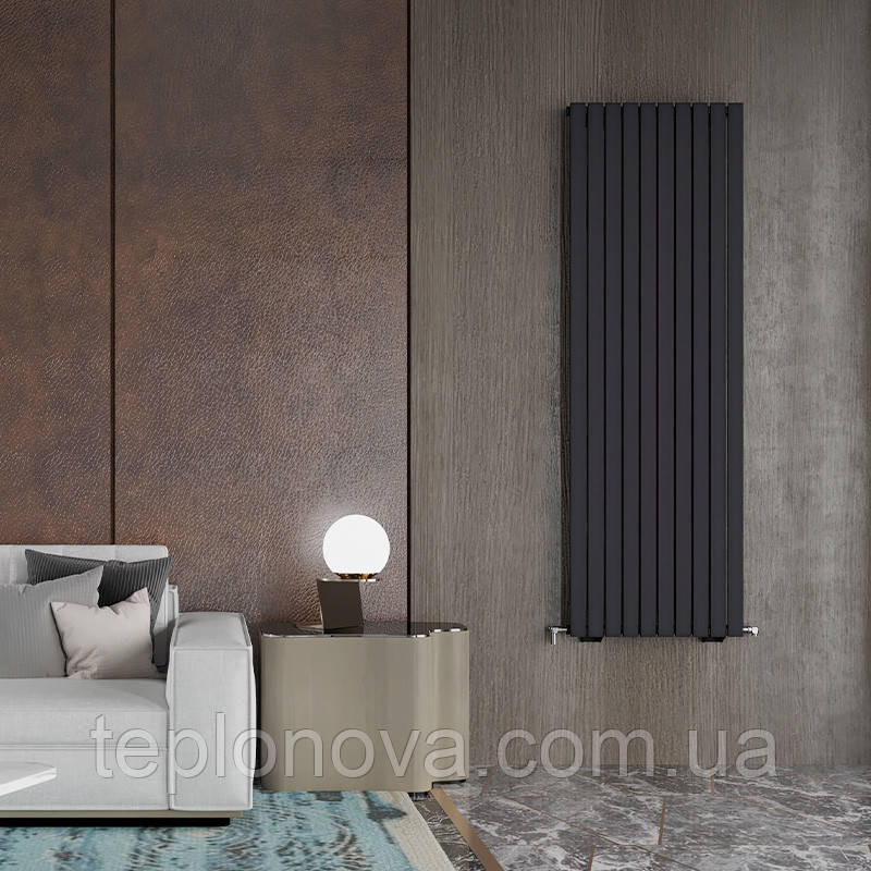Дизайнерський радіатор 1800/295 (мм) чорний мат IDEALE JOLANDA (бокове підключення) 12 5/1800/295 Чернівці - фото 3