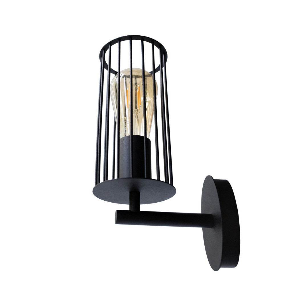 Бра під одну лампу Е27 MSK Electric Malta настінний світильник у стилі лофт NL 1020 BK чорний Одеса - фото 7