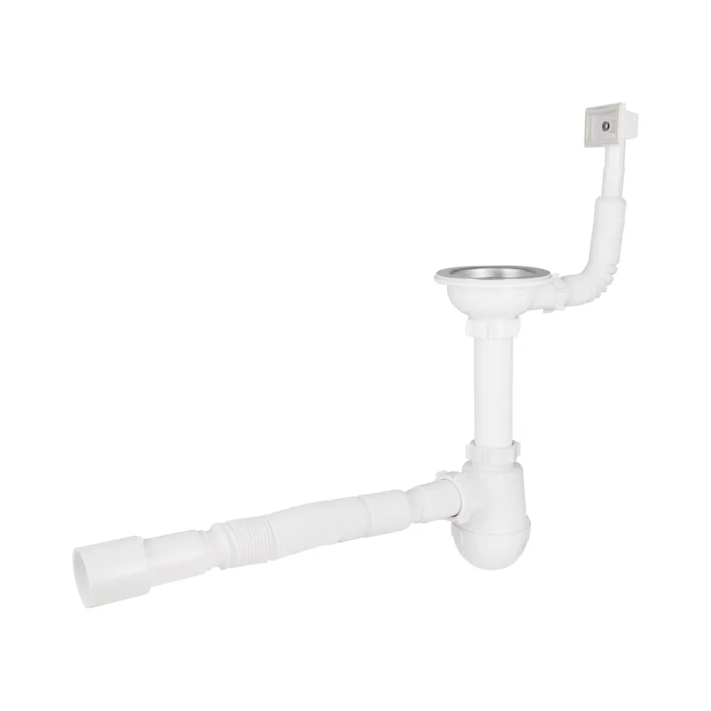 Сифон для кухонної мийки Lidz (WHI) 60 05 M001 01 EURO (вихід 50 мм) Київ - фото 4