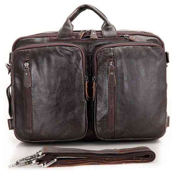 Сумка чоловіча Vintage 14106 трансформер Коричнева Київ