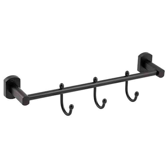 Тримач для рушника Qtap Liberty 3 гачки 365 мм QTLIBBLM1154-3 Black Київ