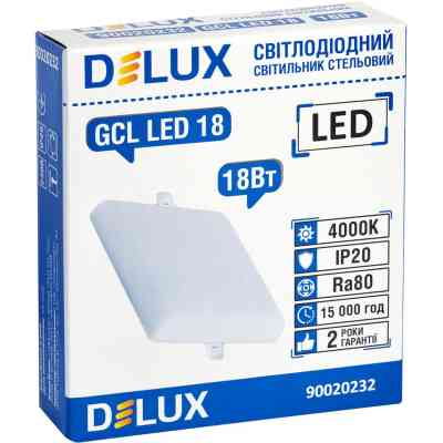 Светильник Delux LED 18_4000К 18Вт 230В SQUARE (90020232) Винница
