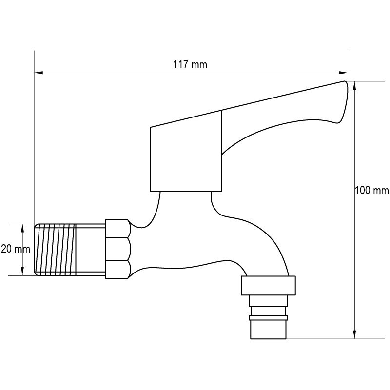 Кран для холодної води 1/2 Mixxus BIB-02 (нерж. сталь) (SS0051) Київ - фото 2