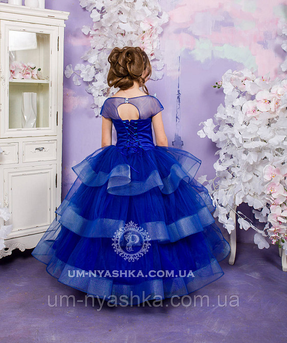 Пышное нарядное платье синее Катрин на 4-5, 6-7, 8-9 лет Кривой Рог - изображение 4