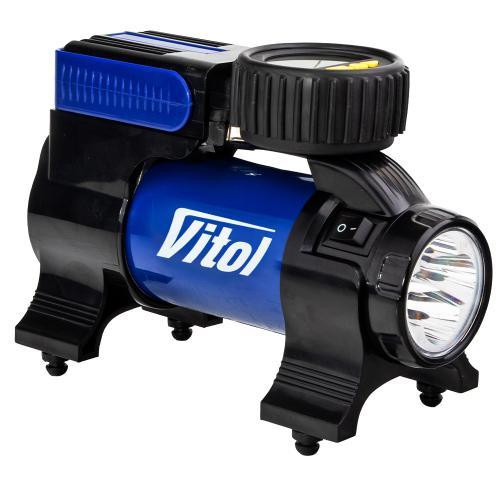 Компрессор ViTOL K-22 100 psi, 14 А, 37 л, с фонарём и автостопом, для прикуривателя Харьков - изображение 1