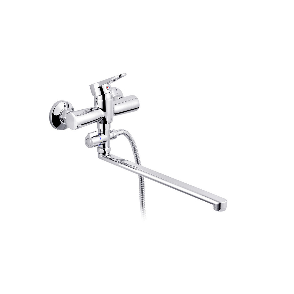 Змішувач для ванни Kroner KRM Elbe - C072 з душовим гарнітуром, хром Київ - фото 3