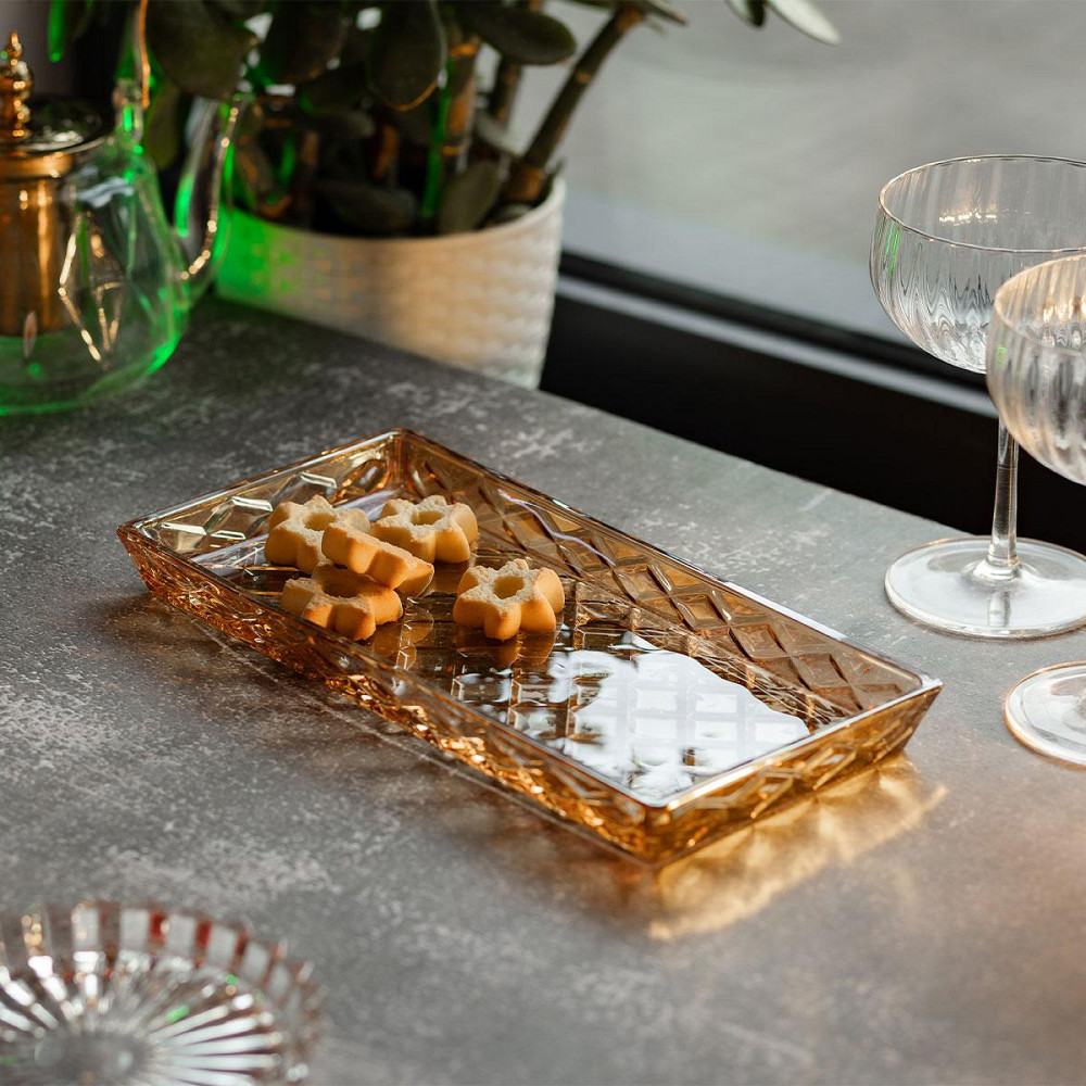 Прямокутне скляне блюдо для закусок 29,5x13,5 см Київ - фото 2