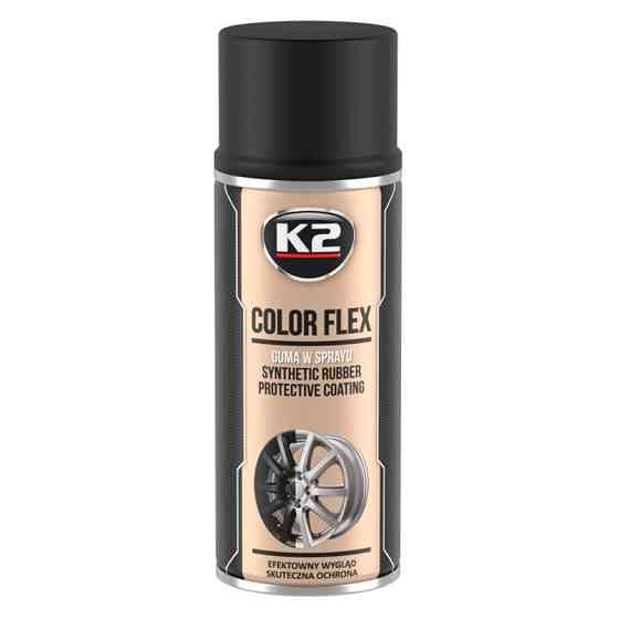 Краска жидкая резина K2 Color Flex черная матовая аэрозоль 400мл Львов