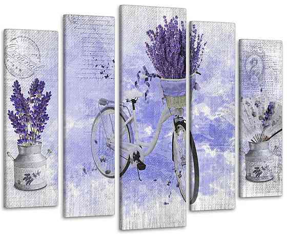 Модульная картина Лаванда Велосипед Art-198_5 90х132 см Киев