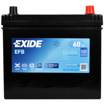 Акумулятор автомобільний EXIDE START-STOP EFB 60A (EL604) Вінниця - фото 1