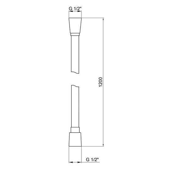 Шланг для ручного душа полемір Qtap Hadice 1200 мм QTHADPVC120B Black Matt Харків