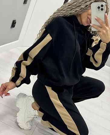 Жіночий спортивний костюм двосторонній фліс dabl Туреччина Чорний, 46/48 Одеса