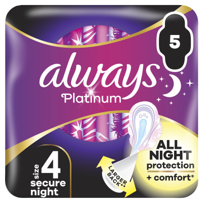 Гігієнічні прокладки Always Platinum Secure Night (Розмір 4) 5 шт. (8001841449821) Вінниця - фото 1