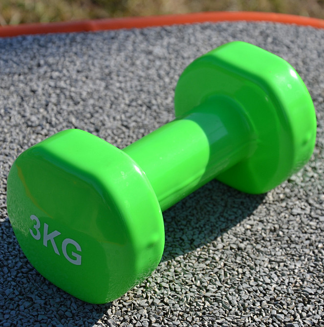 Гантель вінілова PowerPlay 4125 Achilles 3 кг. Зелена (1шт.) Каменское - изображение 10