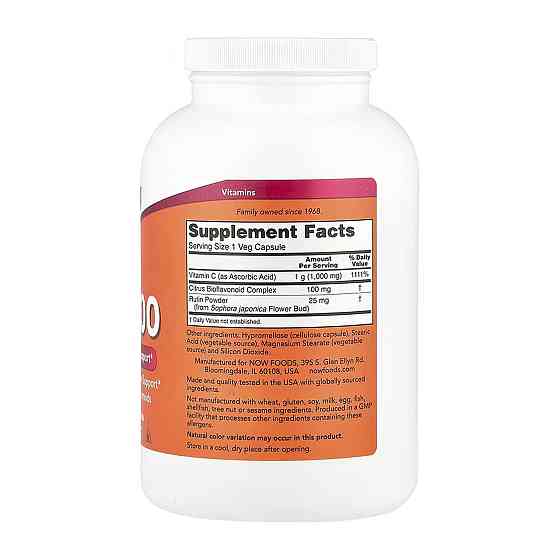 Витамин C с биофлавоноидами Now Foods C-1000 - 500 вег капс Киев
