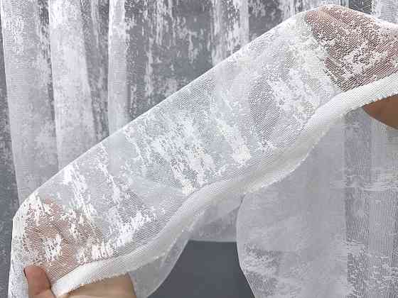 Тюль VR-Textil 1400т Мармур Жакард Білий 280х270 см (49-369) Київ
