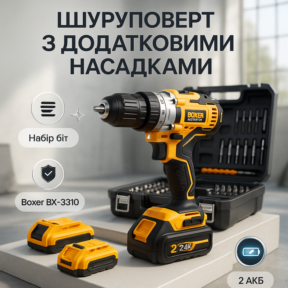 Портативний акумуляторний шуруповерт Boxer BX-3310 24В YD-97 Львів - фото 13