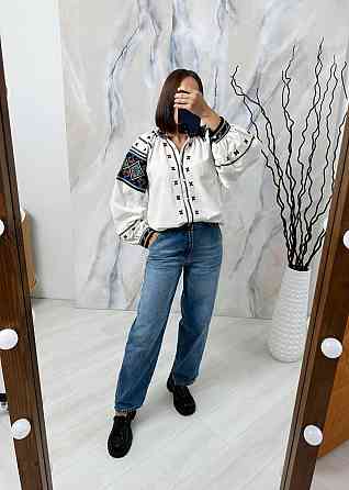 Жіноча сучасна вишиванка на ґудзиках 80% бавовна, 20% поліестер 48 Одеса