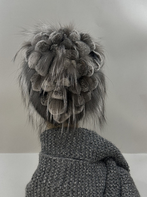 Шапка жіноча хутряна водоспад Мілєна Чорний Харків - фото 13
