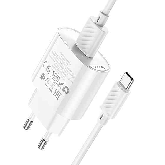 Мережевий зарядний пристрій HOCO C109A Fighter single port QC3.0 charger set(Type-C) White Київ