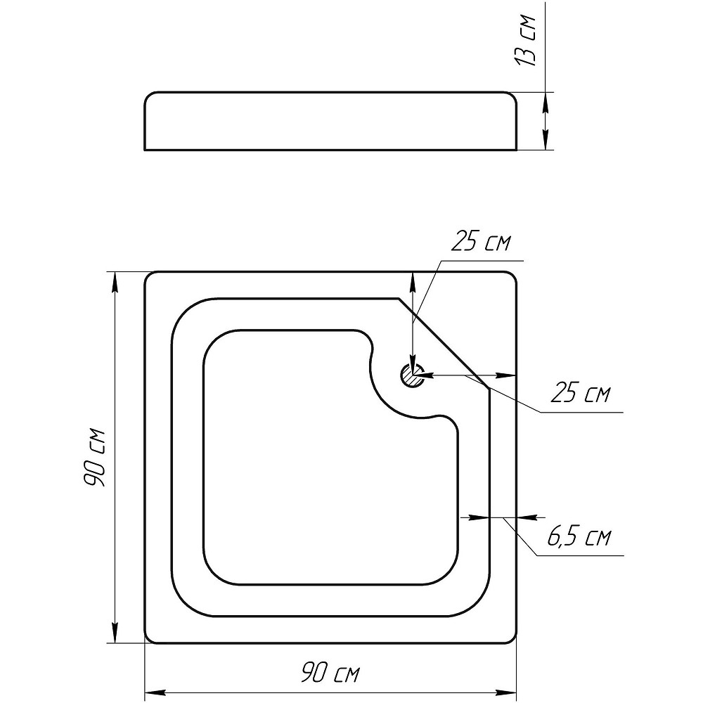 Душовий піддон квадратний LUBAWA SL90F (SL90) BRAVO (1уп.) Киев - изображение 2