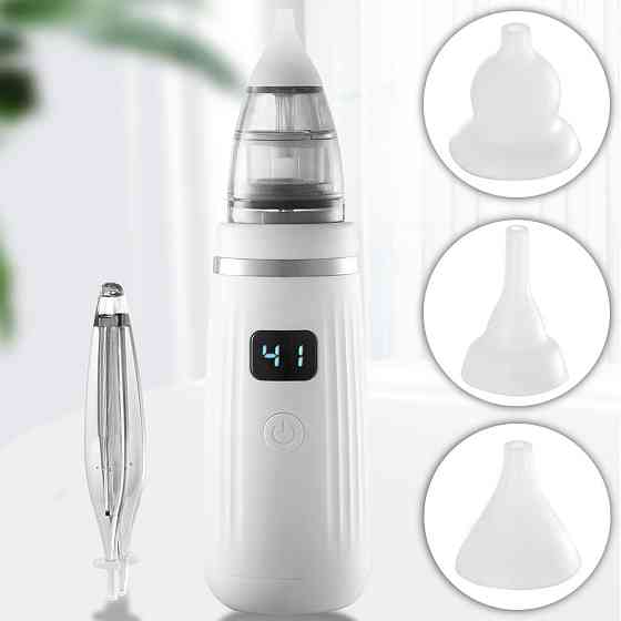 Дитячий акумуляторний аспіратор 2в1, + 3 насадки, BABY NOSE / Соплевідсмоктувач назальний Київ