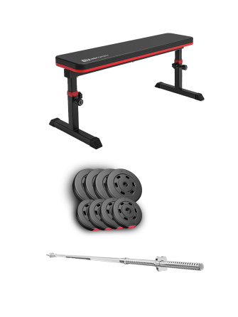 Набір Hop-Sport Premium 39кг з лавою HS-1025 Pro та штангою Киев