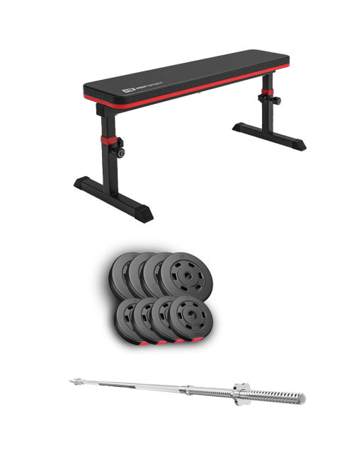 Набір Hop-Sport Premium 39кг з лавою HS-1025 Pro та штангою Киев - изображение 1