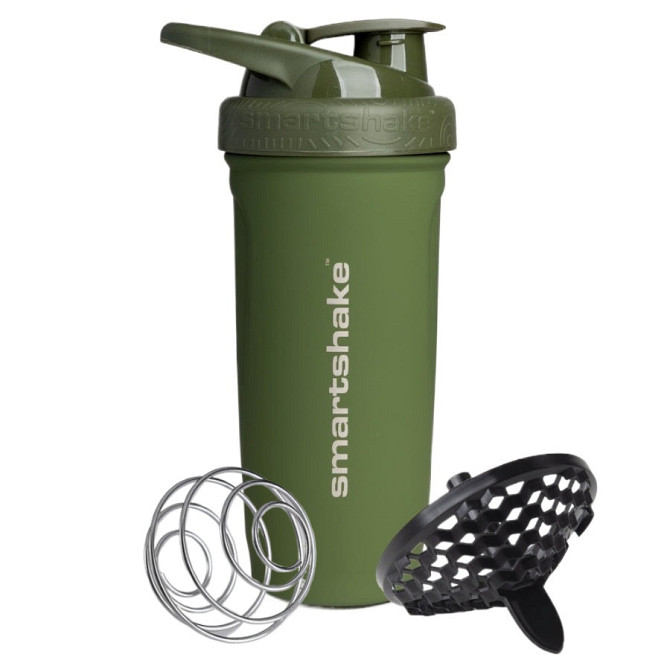 Шейкер спортивний SmartShake металевий Reforce Stainless Steel 30oz/900ml Army Green Кам'янське - фото 1