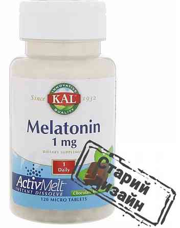 Мелатонін KAL Melatonin ActivMelt 1 mg 120 мікротаблеток Шоколад-м'ята Київ