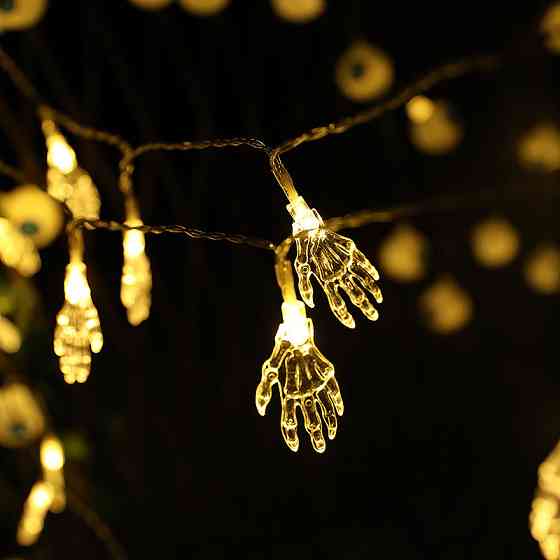 Гирлянда Хэллоуин Руки 150 см 10 led 5 на 3 см прозрачный Киев