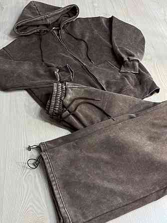 Костюм жіночий Joy One 2166-11 утеплений варений худі зі штанами палаццо коричневий, коричневий, M Київ