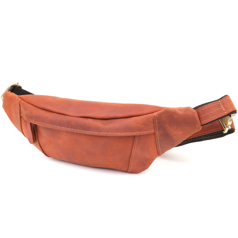 Практичная сумка-бананка для мужчин из натуральной винтажной кожи Shvigel 23122 Рыжий Киев - изображение 10