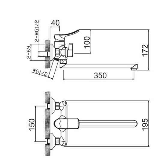 Змішувач для ванни HAIBA BOLERO 006 EURO   ( HB9577 ) 22424 Харків