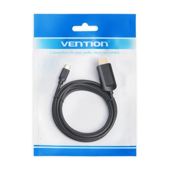 Кабель Vention Type-C до HDMI 4K 1.5м чорний Київ