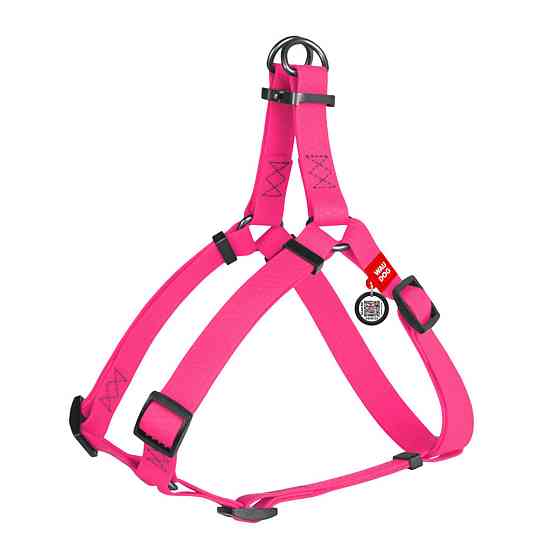 Шлея для собак водостійка WAUDOG Waterproof, з QR паспортом, металева пряжка-фастекс, Ш 25 мм, Дов 60-90 см рожевий Київ