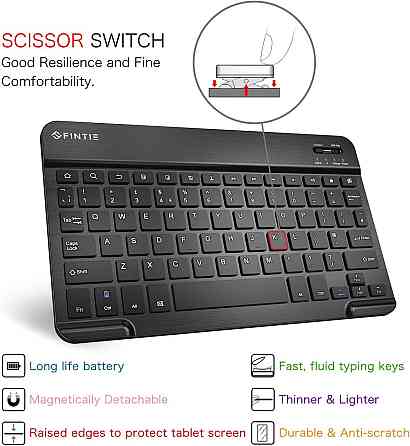 Чехол-клавиатура FINTIE для Samsung Galaxy Tab S6 Lite 10.4 2024/2022/2020 съемная Bluetooth клавиатура UK Киев