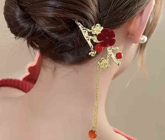 Шпилька-паличка для волосся "Троянда" 170 мм Сміла